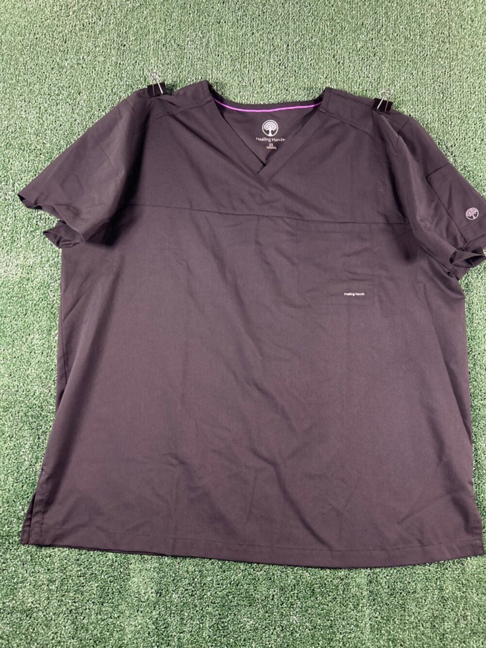 Healing Hands / Cherokee Scrub Set Black 2XL — V-Neck Top + Cargo Scrub Pants